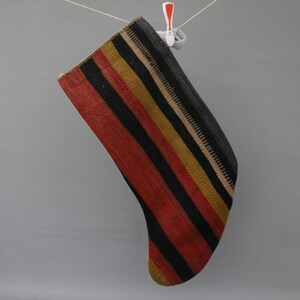 Christmas Stocking, Kilim Stocking, Gift Stocking, Wholesale Christmas Decor, Red Stocking, Xmas Stocking, Striped Handmade Stocking 1780