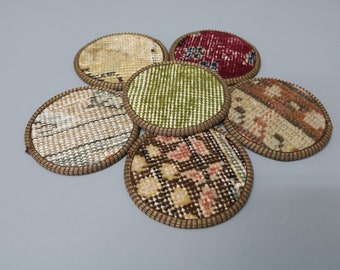 Rug Coaster, Drink Coaster, Tea Pad, Brown Coaster, Rug Coaster, Traditional Coaster, Non Slip Coaster, Wholesale Coaster,