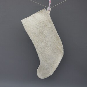 Gift Christmas Stocking, White Stocking, Hemp Christmas Socks, Kilim Stocking, Santa Cruz Stocking, Christmas Stocking, Christmas Gift 435