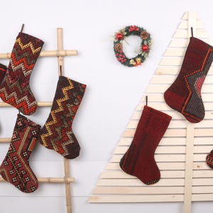 Christmas Stocking Bundle, Neutral Christmas Stocking, Family Christmas Stocking Set, Recycled Rug Stocking, Eco-Friendly Christmas Stocking