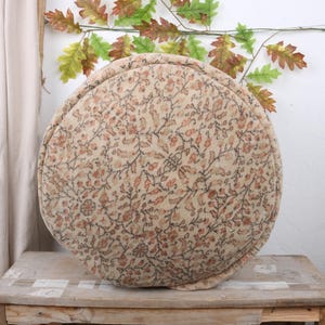 Exquisiter Vintage Kilim Runder Pouf - 20 &quot;x 20&quot; Handgefertigter Ottoman - Tolles Geschenk für jeden Raum