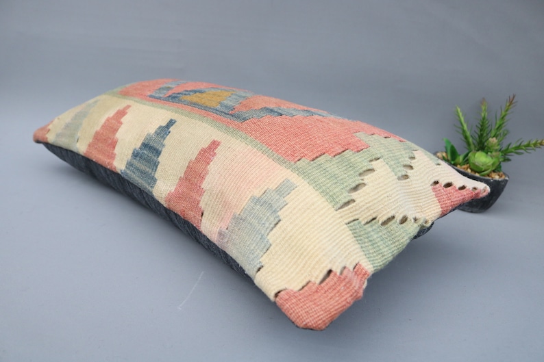 Blue Pillow Aztec Pillow Kilim Pillow Traditional Pillow 5448 Pillow Cover Living Room Pillow Decorative Pillow 12x24 Throw Pillow