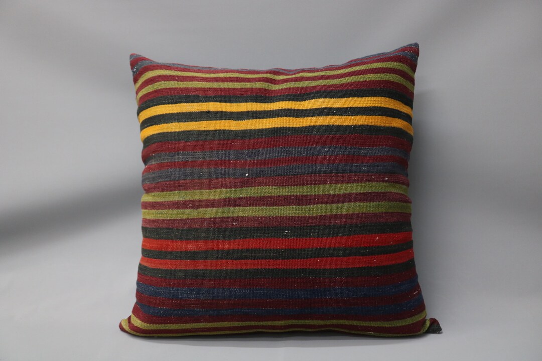 Throw Pillow Covers, Kilim Pillow Cover, Home Decor Pillow, 28x28 Blue