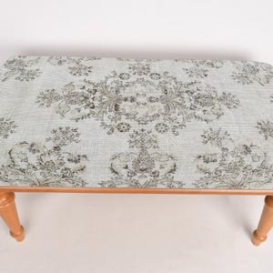 Floral Desing Bench, Medallion Bench, Ottoman Bench, Upholstered Bench, Turkish Rug Bench, Kilim Bench, Home Decor Bench, Handmade Bench