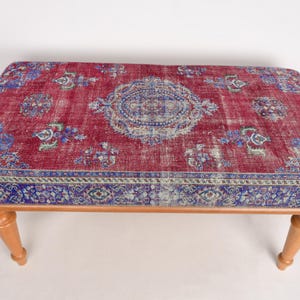 Bench For Bedroom, Desk Bench, Ottoman Bench, Upholstered Bench, Turkish Rug Bench, Kilim Bench, Home Decor Bench, Handmade Bench