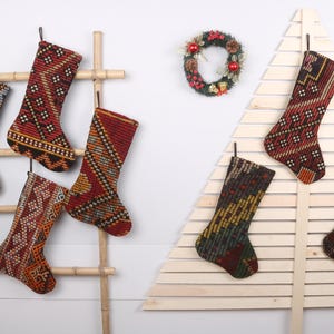 Tribal Christmas Stocking, Unique Christmas Stocking, Christmas Stocking Bundle, Neutral Christmas Stocking, Family Christmas Stocking Set,