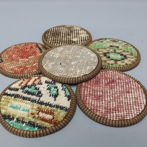 Rug Coaster, Round Coaster, Drink Coaster, Red Coaster, Rug Coaster, Best Rug Pad, Best Rug Coaster, Washable Pad, Handmade Coaster,