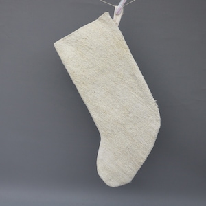 Gift Christmas Stocking, White Stocking, Hemp Christmas Socks, Kilim Stocking, Santa Cruz Stocking, Christmas Stocking, Christmas Gift 415