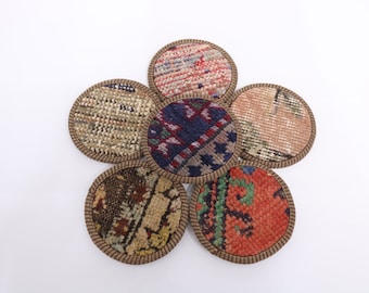 Kelim Untersetzer, Teppich Untersetzer, Geschenk für sie, rotes Pad, Teppichkissen, handgemachtes Kissen, natürlicher Teppich, Geschenkset,