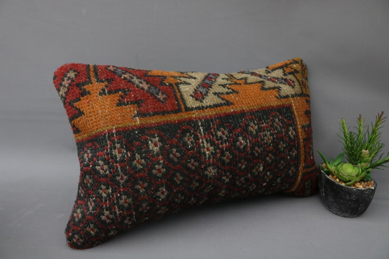 Anatolian Pillow Cushion Cover Soft Pillow Home Decor Throw Pillow Red Pillow Rug Pillow 5611 Organic Pillow 12x20 Turkish Pillow