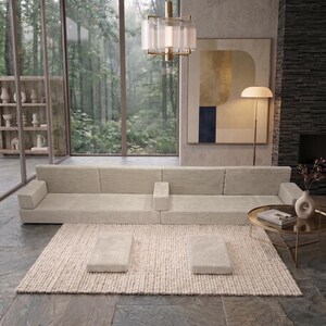 Lyxig manchestersoffa, soffgrupp i sammet, modern handgjord soffa, modulär loungesoffa, vardagsrumssoffa, bild 2