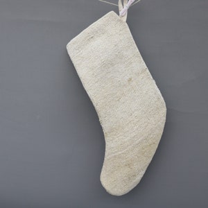 Gift Christmas Stocking, Beige Stocking, Hemp Christmas Socks, Kilim Stocking, Santa Cruz Stocking, Christmas Stocking, Christmas Gift 263