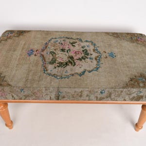 Ottoman Bench, Upholstered Bench, Turkish Rug Bench, Kilim Bench, Home Decor Bench, Handmade Bench, Hallway Bench,Wood Work Bench