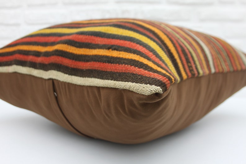 Pillow Covers Anatolian Pillow Big Size Pillow Striped Pillow 28x28 Kilim Pillow Throw Pillows 242 Multicolor Pillow Vintage Pillow