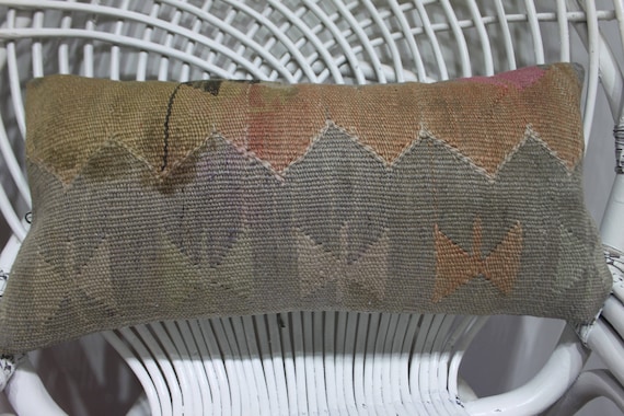 Designerkissen, türkisches Kissen, 10x20 cm, Kilim-Kissenbezug, Designerkissen, 214