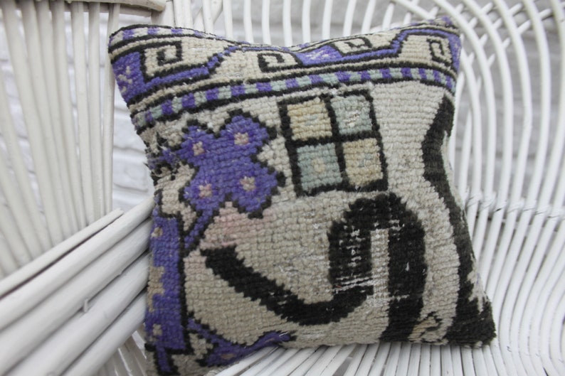 Multicolor Pillow 890 Embroidered Pillow Throw Pillow Antique Pillow Decorative Pillow 12x12 Rug Pillow Handmade Pillow Cushion Case