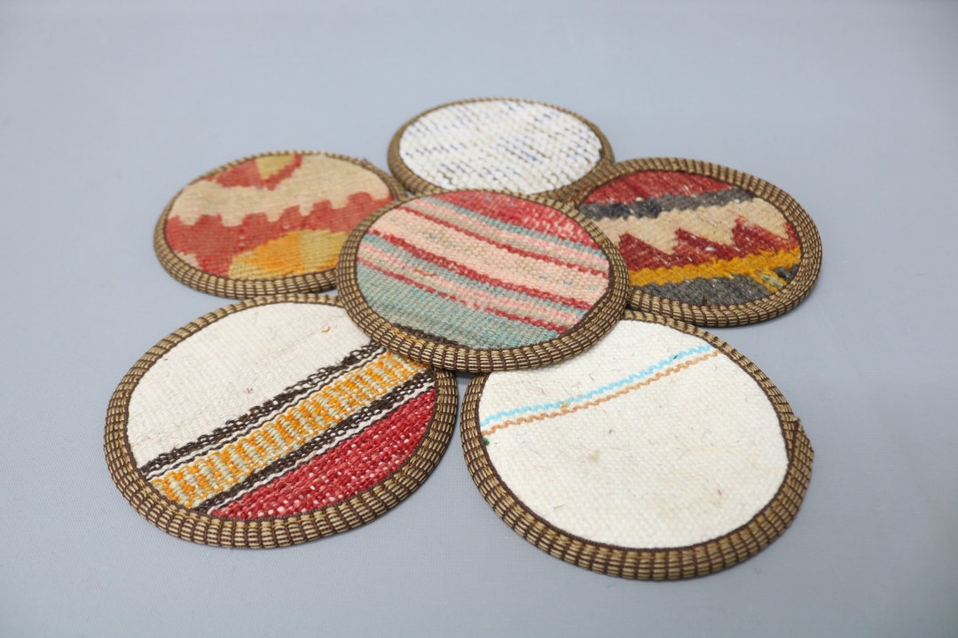 Rug Coaster, Glass Pad, Kitchen Decor, White Coaster, Striped Coaster ...