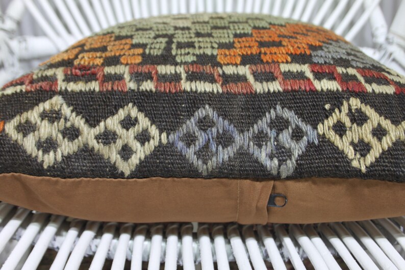 Turkish Pouf Moroccan Pillows 16x16 Sarikaya Kilim Pillows Etsy