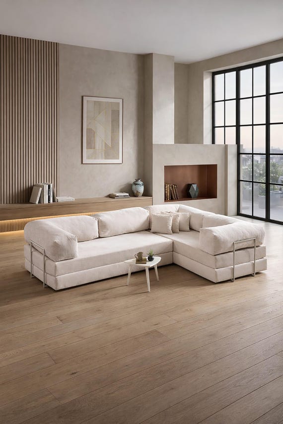 Velvet Floor Couch Modular Sofa Bed, Foldable Lounge Seating, Low Profile Compact Washable Cover Sofa, Living Room Floor Sofa,