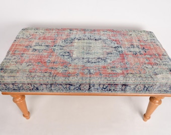 Kitchen Furnitures, Porch Bench, Ottoman Bench, Upholstered Bench, Turkish Rug Bench, Kilim Bench, Home Decor Bench, Handmade Bench