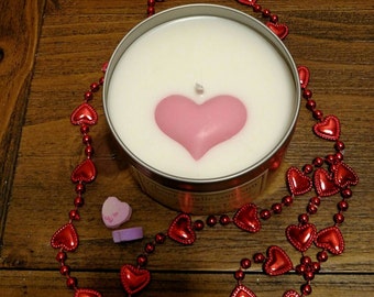 I Love You Embedded Heart Soy Candle in Large Tin_-3D Heart- Valentine's Day Gift- Anniversary- Mother's Day