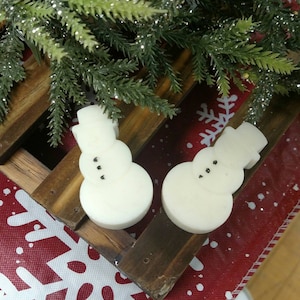 Snowmen Soy Wax Melts- Glitter Buttons-Stocking Stuffers- Custom Scented- Holiday Exchange Gift