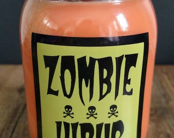 Zombie Virus Soy Candle in Apples and Maple Bourbon scent