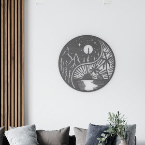 Yin Yang Wall Art, Sun Wall Decor, Moon Wall Art, Wood Decor, Housewarming Gift, Wall Decor, Wall Hanging, Spiritual Gift, Spiritual Gifts