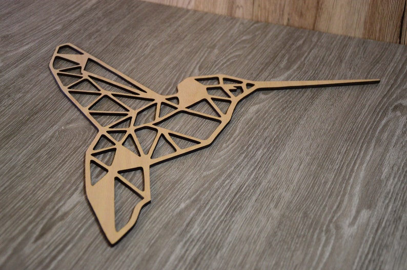 Hummingbird Geometric Low Poly Wall Art Animal Wall Hanging Etsy