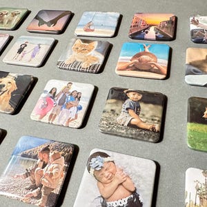 Personalized Gift - 9 Custom Photo Magnets 2x2&quot; | Gift for Couples | Holiday Gift | Custom Fridge Magnets | Birthday Gift | Gift for Her