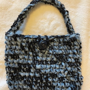 Midnight Blue Crocheted Evening Bag