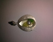 silver and pearl pendant, natural freshwater pearl, 925 silver, gift for her, real ivy leaf white pearl