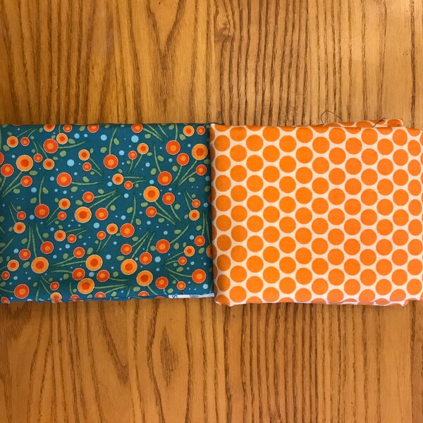 Fabric Bundle Orange and Turquoise