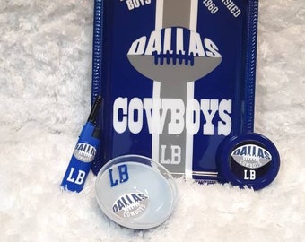 dallas cowboys tobacco grinder Dallas Cowboys Custom Rolling Tray Set With Grinder
