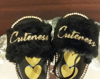 Baby fur sandals
