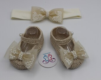 Sherlok Holms Vzpira Przalka Pink Lace Baby Shoes With Add On Headband Pearl And Rhinestones Vlitconsulting Com
