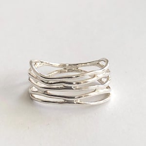 Size 7 Ring, 925 Sterling Silver Band Ring, Vintage, Pre-owned