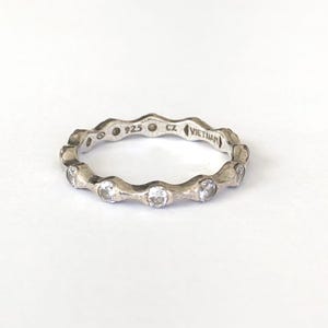 Size 6.75 Ring, Colorless Multi Stone, Slim, Band Ring, Vintage, Pre-Owned