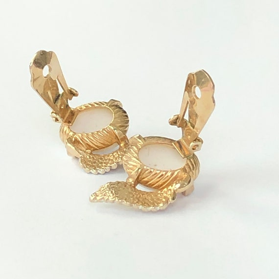 Marvella Clip On Earrings, White Bead and Feather… - image 5