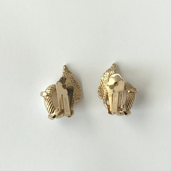 Marvella Clip On Earrings, White Bead and Feather… - image 4