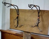 Forged Wall Mounted Plant Hangers, one or as a pair, Blacksmith Made