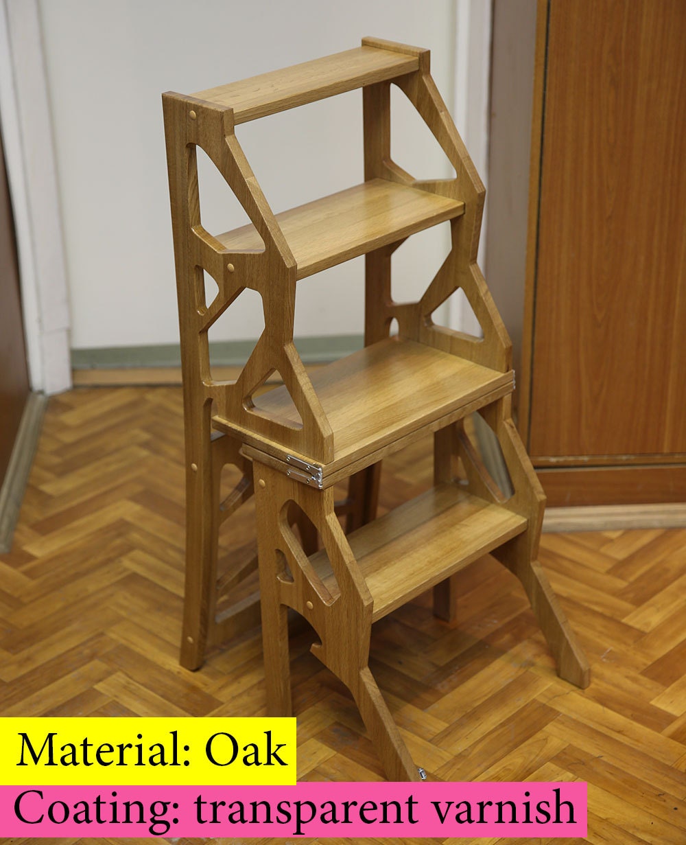 Wooden Step Stool Chair : How to Build a DIY Ladder Chair; Space-Saving ...