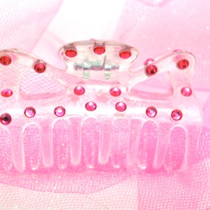 Simply Bling Large Clear Jaw Clip with Swarovski Crystals in Pink