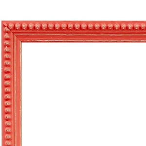 Marco de fotos de madera roja: diseño de corona de bolillos desgastada