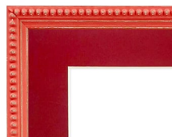 Crown Roter Fotorahmen mit roter Halterung, Holzbilderrahmen, beunruhigter Bilderrahmen, rote Halterung, Rahmen mit Halterung, Holzrahmen, roter Rahmen