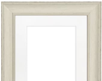Scandi Ivory Grey Picture Frame with White Mount