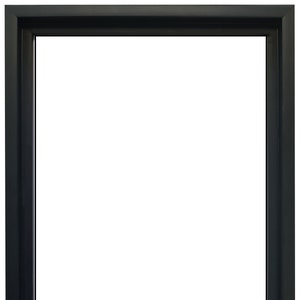May include: A black picture frame with a simple, clean design. The frame is made of wood and has a smooth finish.