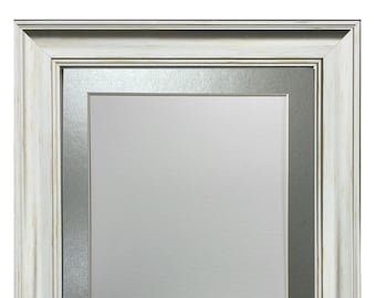 Scandi Vintage Silver Photo Frame: Distressed Picture Frame with Mount