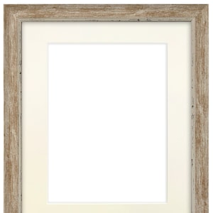 Nordic Distressed Wood Frame with Ivory Mount, Photo Frame with Mount, Distressed Wood Frames, Picture Frame, Rustic Frame With Mount