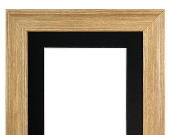 Scandi Oak Photo Frame with Black Mount, Oak Picture Frame, Wood Picture Frame, Black Mount, Frame with Mount